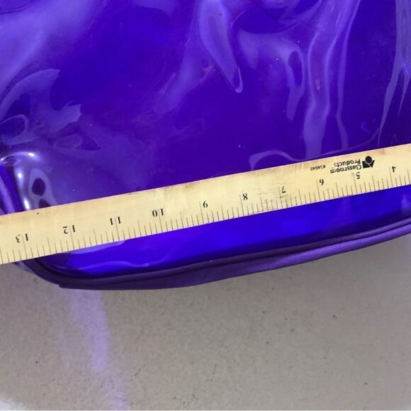 Transparent PVC handbag purple with small wrislet - Picture 8 of 9